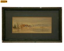 Sir Frederick William Burton (1816-1900), a 19th century watercolour depicting buildings in a wintry