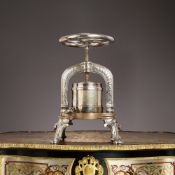 A RARE 19TH CENTURY FRENCH SILVER PLATED DUCK PRESS