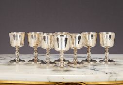 A SET OF EIGHT STERLING SILVER GOBLETS, BIRMINGHAM, 1973