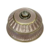 A FINE RUSSIAN IMPERIAL SILVER GILT AND ENAMEL BELL PUSH MARK OF IVAN BRITZIN