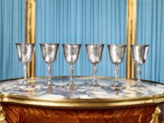 A SET OF SIX STERLING SILVER GOBLETS, C. 1973