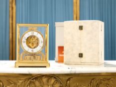 JAEGER LECOULTRE: AN ATMOS CLOCK WITH DISPLAY CASE, BOX AND PAPERS NO. 325502