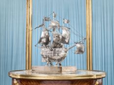 A SPANISH SILVER NEF