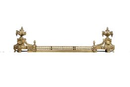 A LATE 19TH CENTURY FRENCH GILT BRONZE ADJUSTABLE FENDER