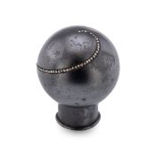 AN IMPERIAL RUSSIAN GUN METAL AND DIAMOND CANE HANDLE c.1900