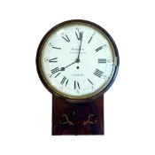 A 19TH CENTURY MAHOGANY DROP DIAL FUSEE WALL CLOCK THE DIAL SIGNED FRODSHAM