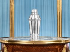 AN ART DECO STYLE ITALIAN SILVER COCKTAIL SHAKER BY MIRACOLI