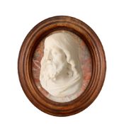 A 19TH CENTURY ITALIAN MARBLE RELIEF OF CHRIST