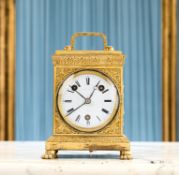 A FINE EARLY 19TH CENTURY GRAND SONNERIE, REPEATING PENDULE D'OFFICIER WITH ALARM