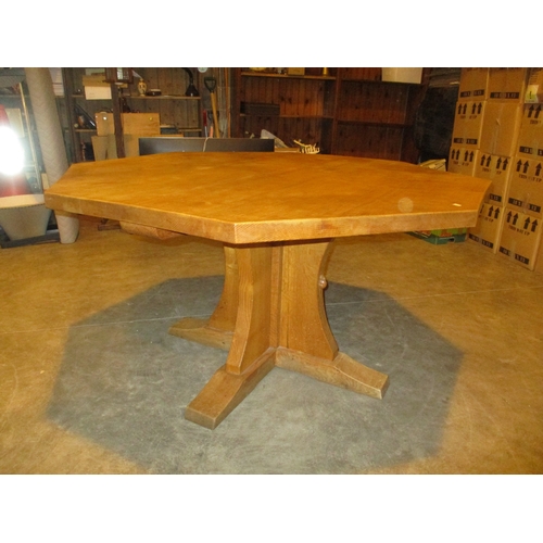Robert Thompson of Kilburn Mouseman Oak Octagonal Top Dining Table on ...