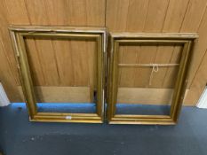 Two late 19th century gilt frames largest rebate 56 x 42 cm. (2)