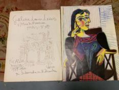 A framed Pablo Picasso lithograph advert poster for December 1959 exhibition 66 x 49.5 cm plus a