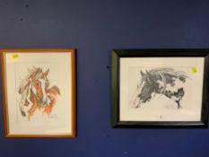 Two Equestrian prints by Lynn Bean 20 x 27 cm. (2)