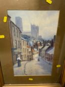 A Warren William watercolour of a street scene, in gilt frame signed lower right 45cm x 60 cm