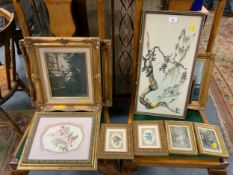 A collection of assorted pictures and prints to include eastern examples