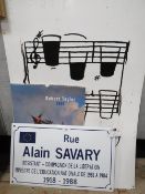 A modern French enamel sign together with a military calendar and a Guinness sign (3)