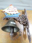 **A cast metal sailboat bell**