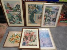 A collection of assorted tapestries & prints (6)