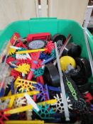 Two tubs of Knex building set materials