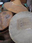 Two trays of vintage hats to include a Woodrow & Sons of Donegall Place Belfast boxed top hat,