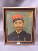 A framed reproduction 'Zouave by Van Gogh' painting