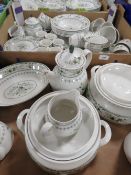 Three trays of Royal Doulton Provencal tea/dinnerware - Approx 88 pieces
