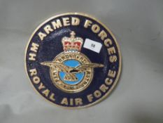 **A round RAF plaque**