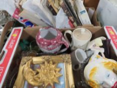 Two trays of Royal memorabilia, newspapers, books, mugs etc together with a tray of assorted