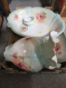 A vintage jug and bowl set etc