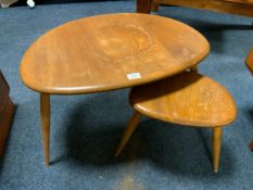 Two Ercol style pebbles tables