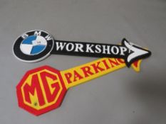 **Two car arrow signs**