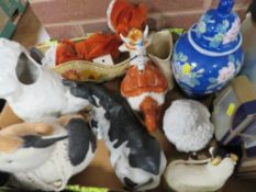 A selection of assorted ceramics and collectables to include a cow creamer