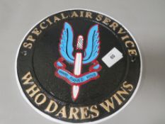 **An SAS wall plaque**