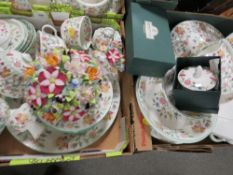 Three trays of Minton Haddon Hall tea/dinnerware - Approx 90 pieces