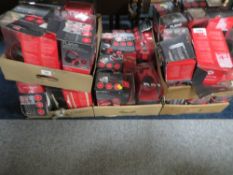 Five trays of mixed headphones