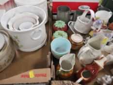 Two trays of assorted ceramics to include a Poole dish