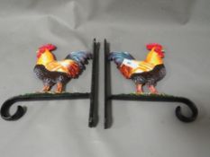 **Two cockerel basket hangers**