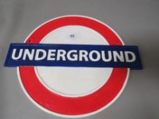 **A larger London underground sign**