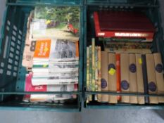 Two trays of books and annuals to include Rupert examples