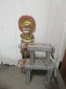 Three decorative wooden figures