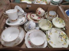 Four trays of assorted ceramics to include Royal Albert Silver Maple