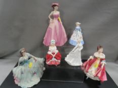 A collection of figurines to include Royal Doulton Southern Belle, Happy Anniversary, Peggy and