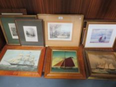 A collection of various maritime interest pictures and prints etc., together with a further