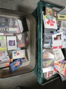 A tray of cassette tapes and CD'S