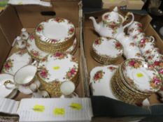 Royal Albert Old Country Roses etc tea and dinner ware to include tea pot, twelve cups, nineteen