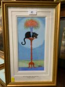 Toni Goffe - a framed and glazed mixed media study ‘I’ve got my eye on you’