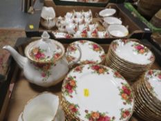 Royal Albert Old Country Roses tea and dinner ware to include tea pot, milk jug, sugar bowl,