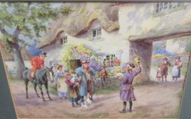 HORACE HAMMOND (XX). West Midland school, village scene with figures, dog and horse, signed lower
