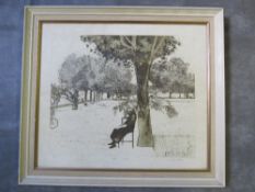 MICHAEL STOKOE (b.1933). Study of a park in Tours, France, with figures, signed in pencil lower