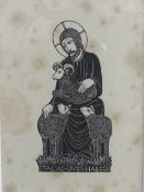 ERIC GILL (1882-1940). 'The Good Shepherd, wood engraving, 1926, overall 27 x 31 cm